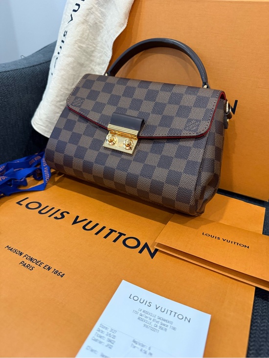 Louis Vuitton Handbags - Croisette Louis Vuitton Brown Damier Satchel with Gold Hardware